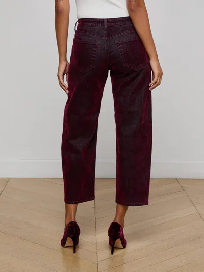 L'agence Dolores Flocked Bow-leg Jean In Black