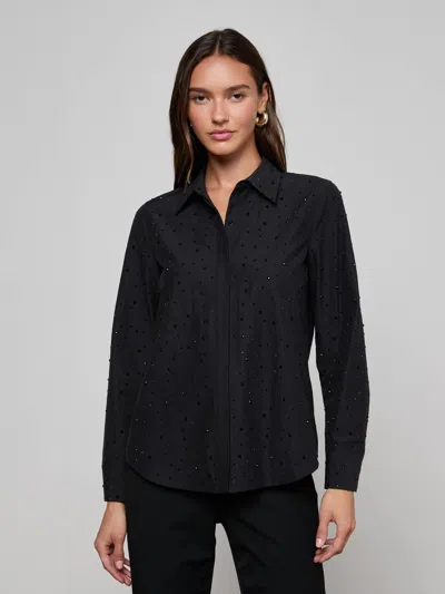 L'agence Ellery Crystal Shirt In Black