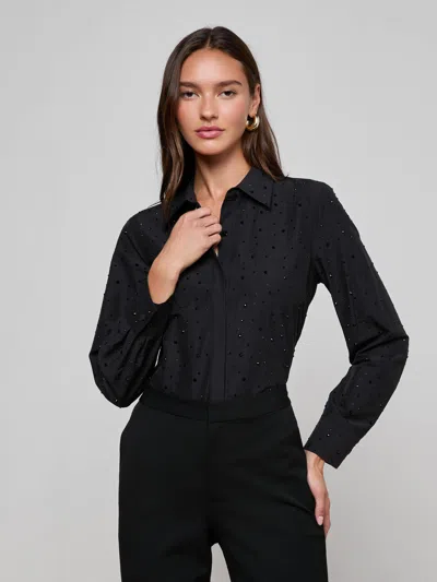 L'agence Ellery Crystal Shirt In Black