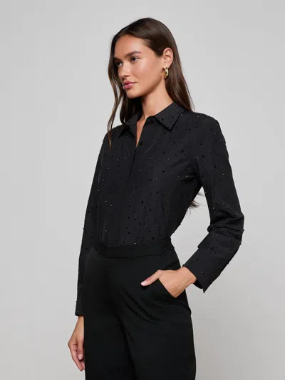 L'agence Ellery Crystal Shirt In Black