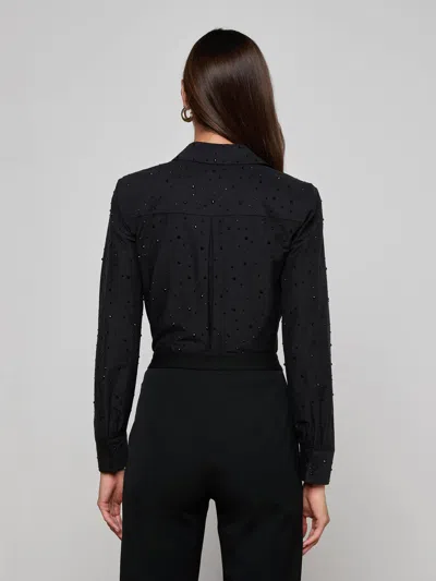 L'agence Ellery Crystal Shirt In Black