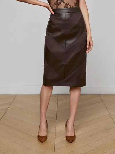 L'agence Erma Pencil Skirt In Brown