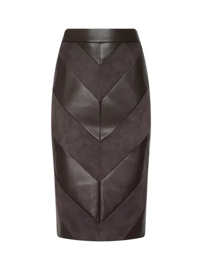 L'agence Erma Pencil Skirt In Brown