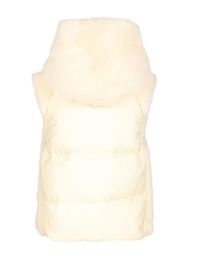 Moncler Arve Teddy Vest Coats White In Neutral