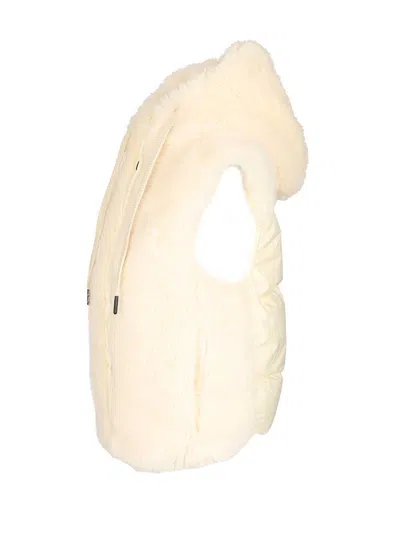 Moncler Arve Teddy Vest Coats White In Neutral