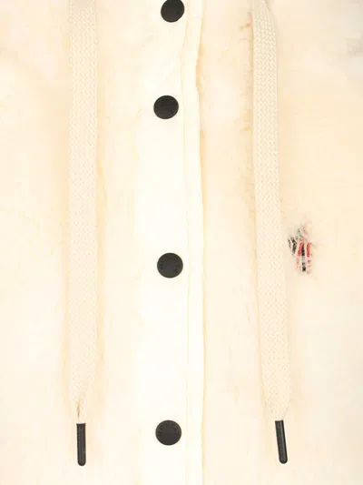 Moncler Arve Teddy Vest Coats White In Neutral