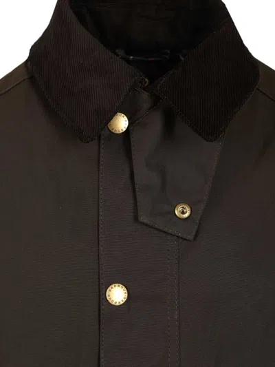 Barbour Jacket Collar Corduroy Slit Pockets In Burgundy