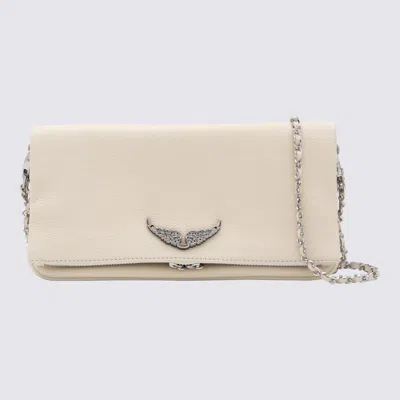 Zadig & Voltaire White Leather Rock Nano Shoulder Bag In Neutral