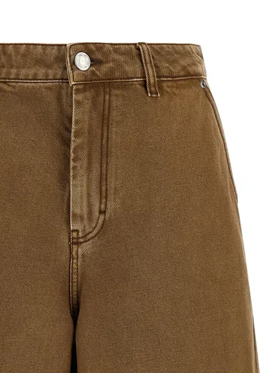 Ami Alexandre Mattiussi Casual Denim Bermuda Shorts Featuring Pockets In Brown