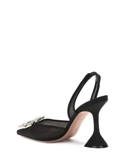 Amina Muaddi Scarpe Con Tacco Begum In Rete Nera  Donna In Black