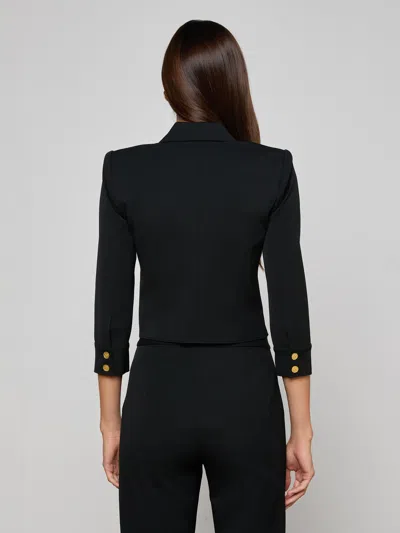 L'agence Kumi Cropped Fitted Jacket In Black