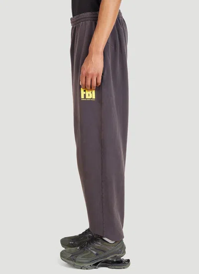 Balenciaga Fbi-logo Track Pants In Black