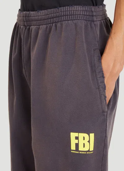 Balenciaga Fbi-logo Track Pants In Black