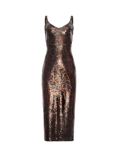 L'agence Noella Sequin Dress In Brown