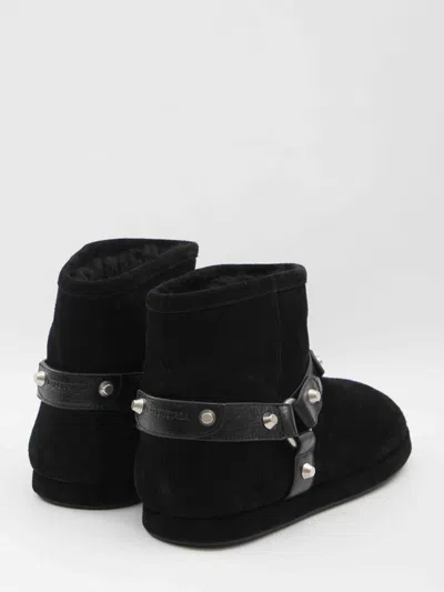 Balenciaga Women Leather And Wool Alaska Soft Bootie Boots In Black