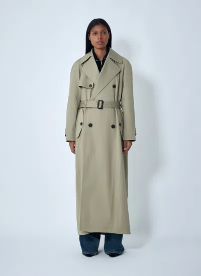 Balenciaga Women Cocoon Maxi Trench Coat In White