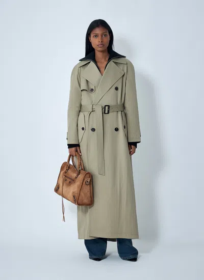 Balenciaga Women Cocoon Maxi Trench Coat In White