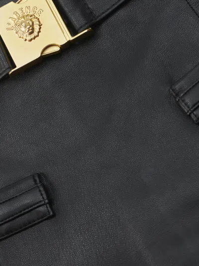 L'agence Yvette Vegan Leather Mini Skirt In Black