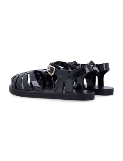 Ancient Greek Sandals Closed Toe Fisherman Style Flat Sandal In Black