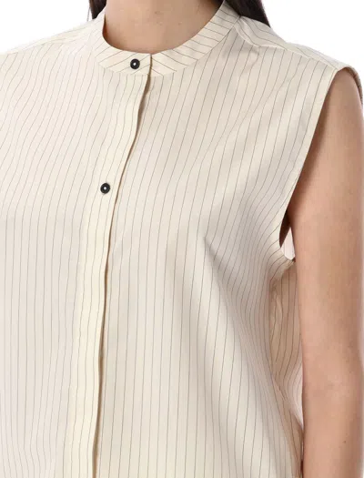 Loulou Studio Loulou Hale Stripes Sleeveless Shirt In Black