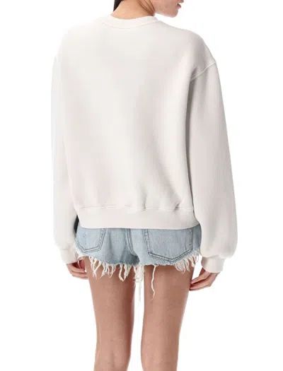 Alexander Wang T T By Alexander Wang Distressed Logo Sweatshirt In White