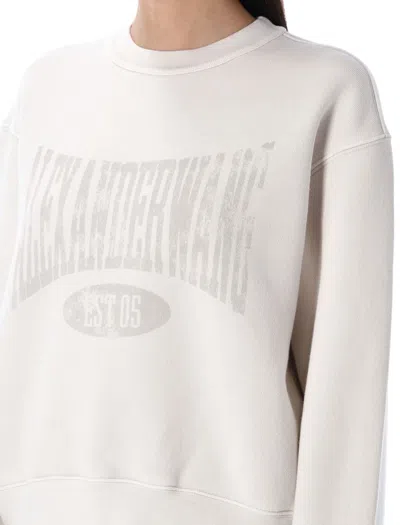 Alexander Wang T T By Alexander Wang Distressed Logo Sweatshirt In White