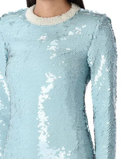 Self-portrait Sequin Mini Dress In Blue