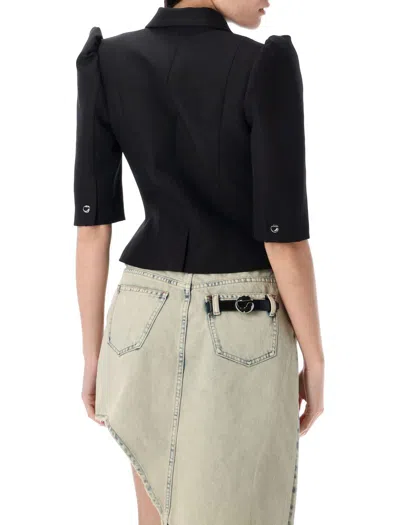 Coperni Slim-fit Cropped Tailored Jacket In Black
