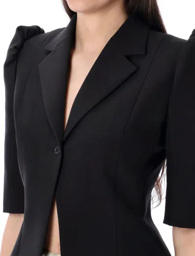 Coperni Slim-fit Cropped Tailored Jacket In Black