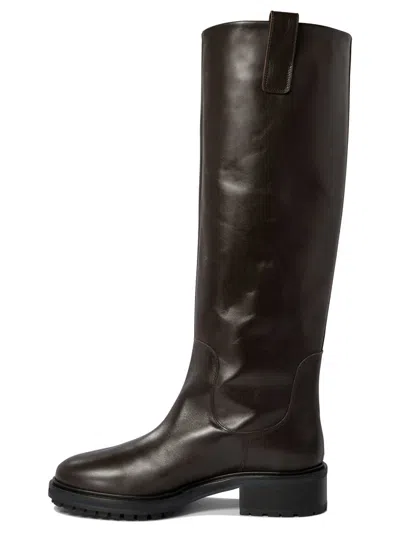 Aeyde "henry" High-knee Boots In Brown