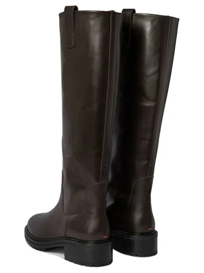 Aeyde "henry" High-knee Boots In Brown