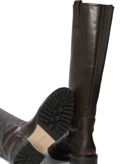 Aeyde "henry" High-knee Boots In Brown