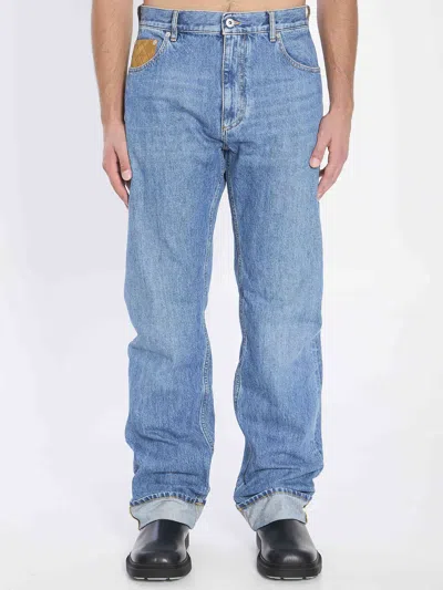 Bottega Veneta Straight Jeans With Five Pockets And Belt Loops In Blue