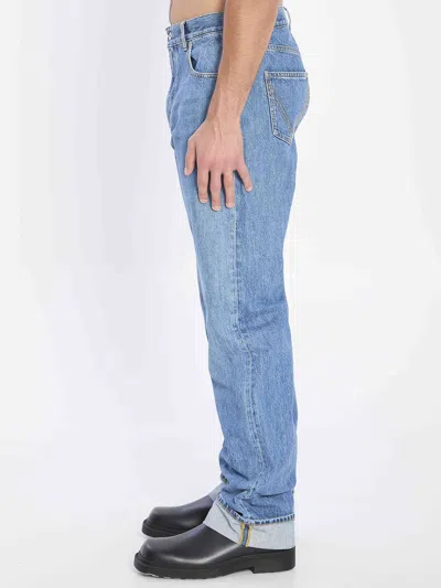 Bottega Veneta Straight Jeans With Five Pockets And Belt Loops In Blue
