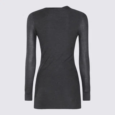 Aya Muse Dark Grey Silk Mini Dress In Gray