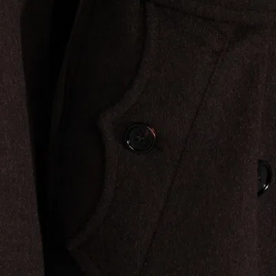 Burberry Cashmere Coat With Belted Waist And Epaulettes In Brown