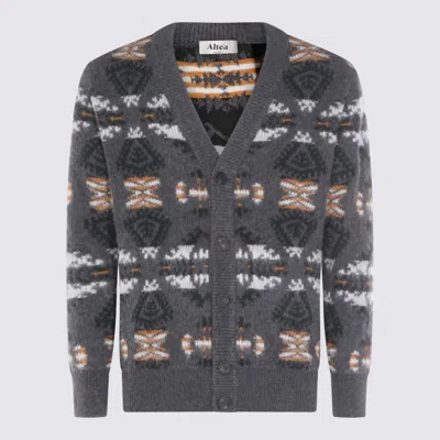 Altea Patterned Buttoned Cardigan In Gray