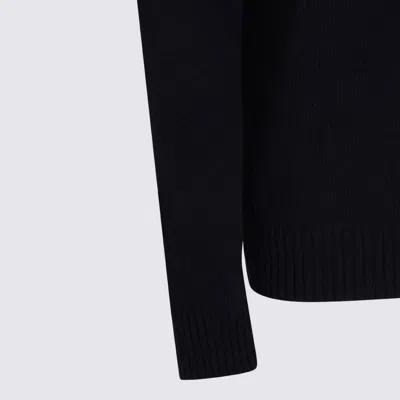 Seven Gauge Dark Blue Wool Knitwear In Blue