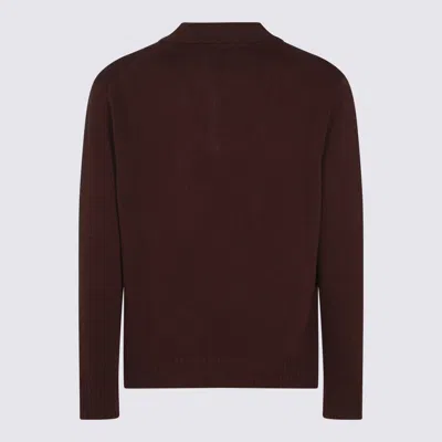 Seven Gauge Dark Brown Wool Knitwear In Brown