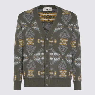Altea Patterned Buttoned Cardigan In Gray