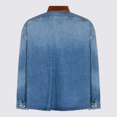 Marni Long Sleeve Shirt Contrast Collar In Blue