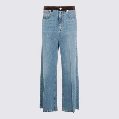 Marni 5-pocket Denim Trousers Contrast Waistband In Blue