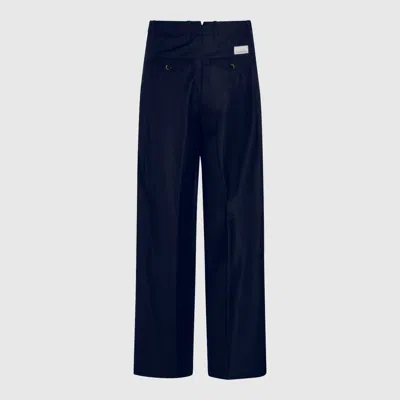 Nine In The Morning Navy Wool Pants In Blue