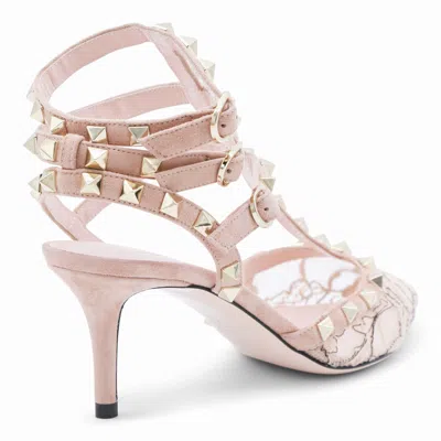Valentino Floral Pattern Open Side Stiletto Pumps In Neutral
