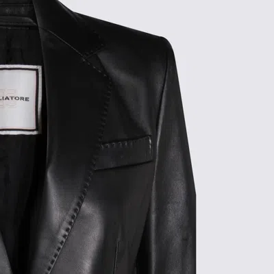 Tagliatore Single Breasted Blazer Notched Lapels Pockets In Black