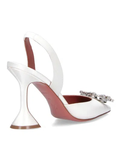 Amina Muaddi Begum Slingback Pumps In White