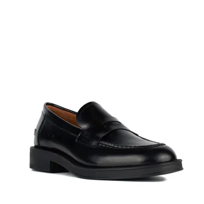 Copenhagen Black Smooth Leather Penny Loafer In Black