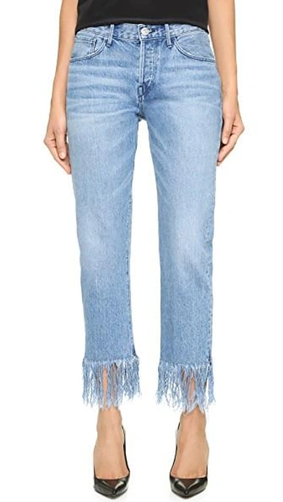 Shop 3x1 Wm3 Straight Crop Fringe Jeans In Stella