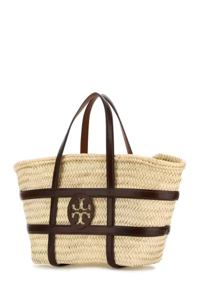 Tory Burch Raffia Small Ella Bucket Bag In Neutral