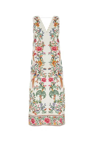 Farm Rio Printed Linen Dress In Pink